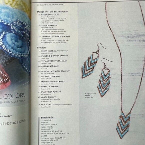 Beadwork Magazine Jewelry Crafting Book u Jun Jul 2016 Vol 19 No 4 - Picture 3 of 7